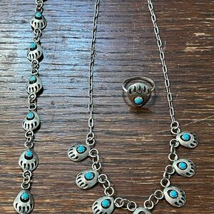 Sterling Silver and Turquoise Jewelry Set